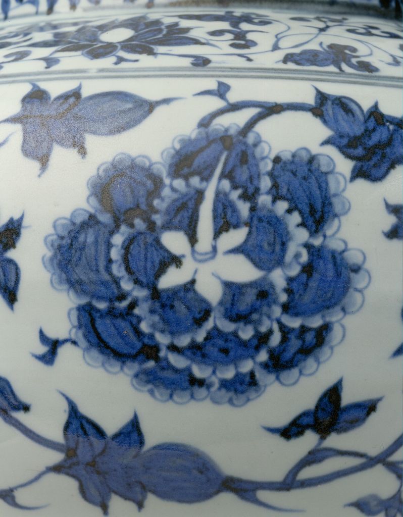 图片[3]-Jingdezhen kiln blue and white peony pot-China Archive